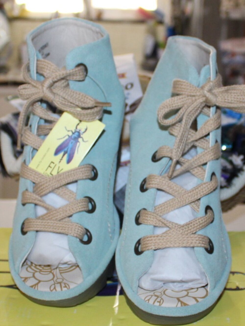 NWT Fly London YABA Mint Suede Green Lace ups women's 40 (9.5/10) PRETTY! - Picture 5 of 9